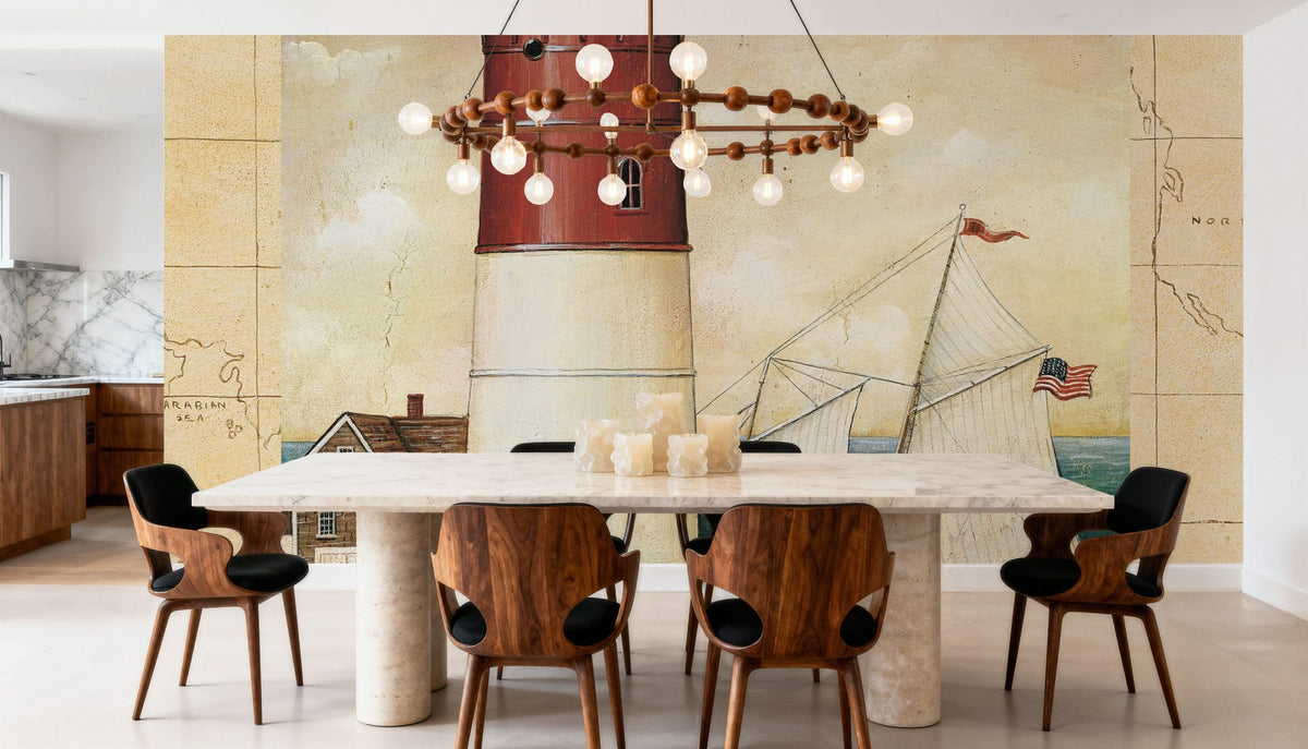 Schooner Bay Map Mural Wallpaper - room preview 03