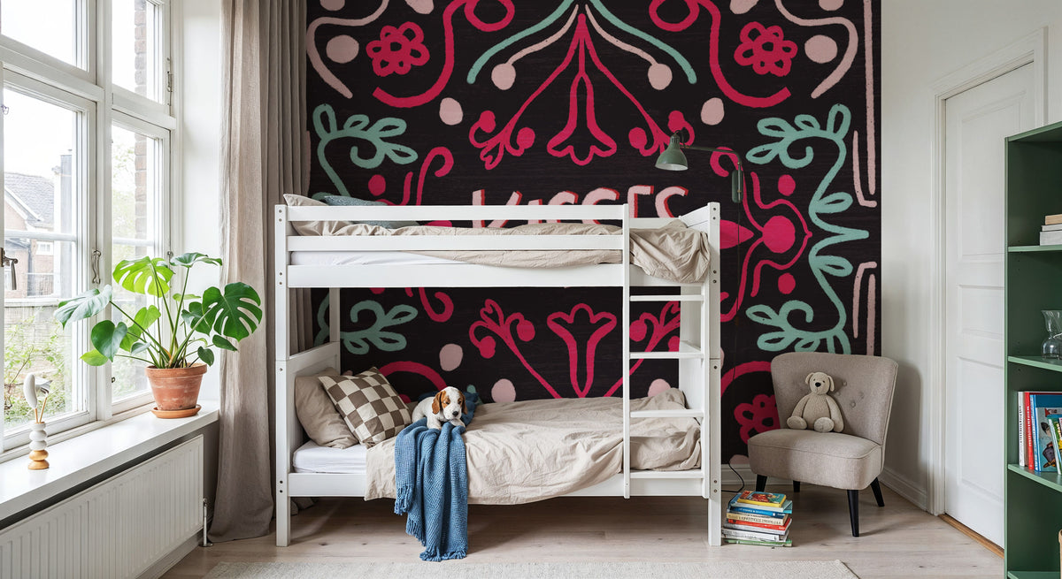 Love Sentiments Kisses Mural Wallpaper - room preview 03