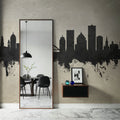 Rochester New York Skyline Concrete Mural Wallpaper - room preview 03