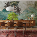 Banana Trees Sketching Mural Wallpaper - Cool Tone - room preview 03