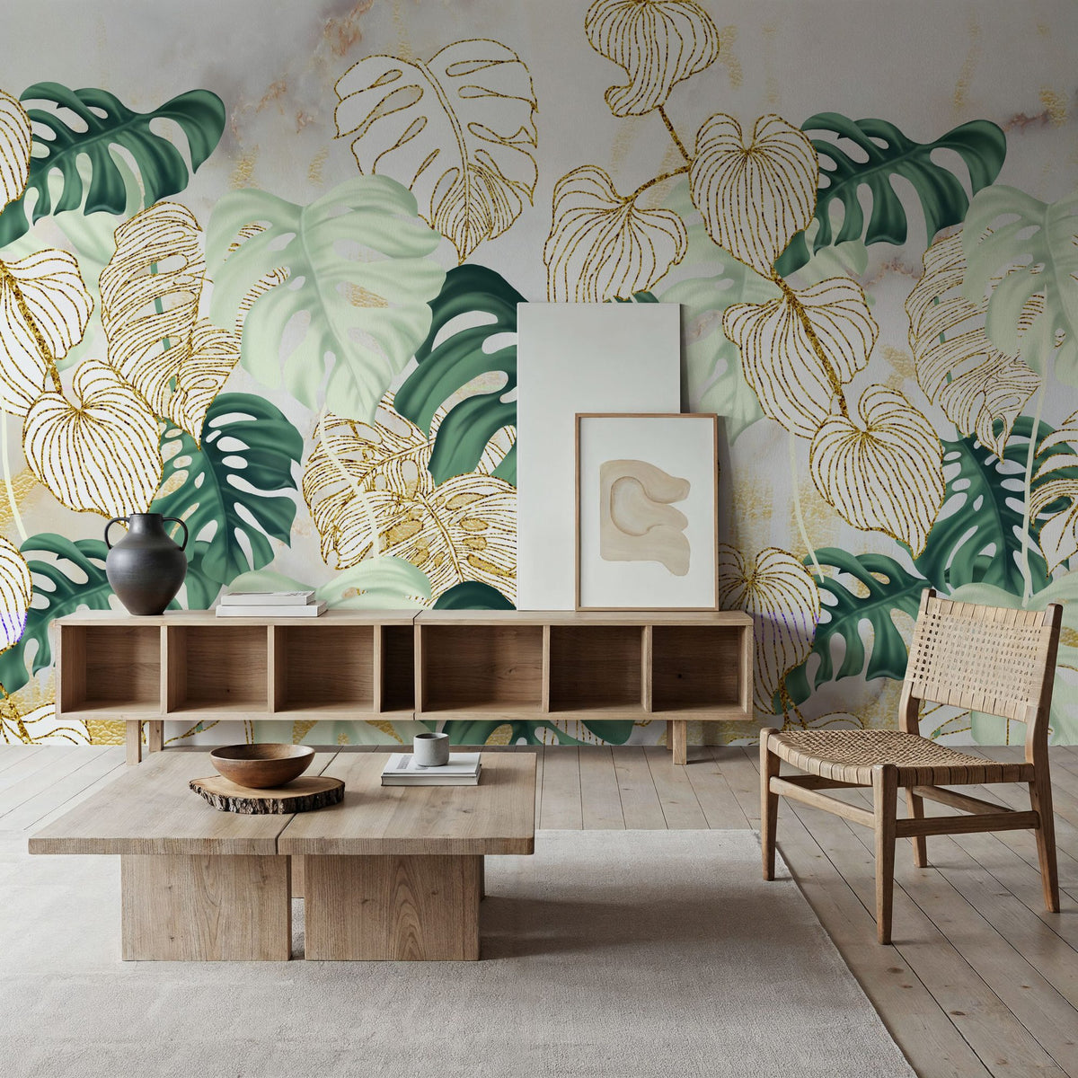 Weird Leaves Mural Wallpaper - room preview 03