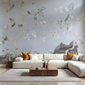 Birds in the Garden Deep Blue Mural Wallpaper - room preview 03