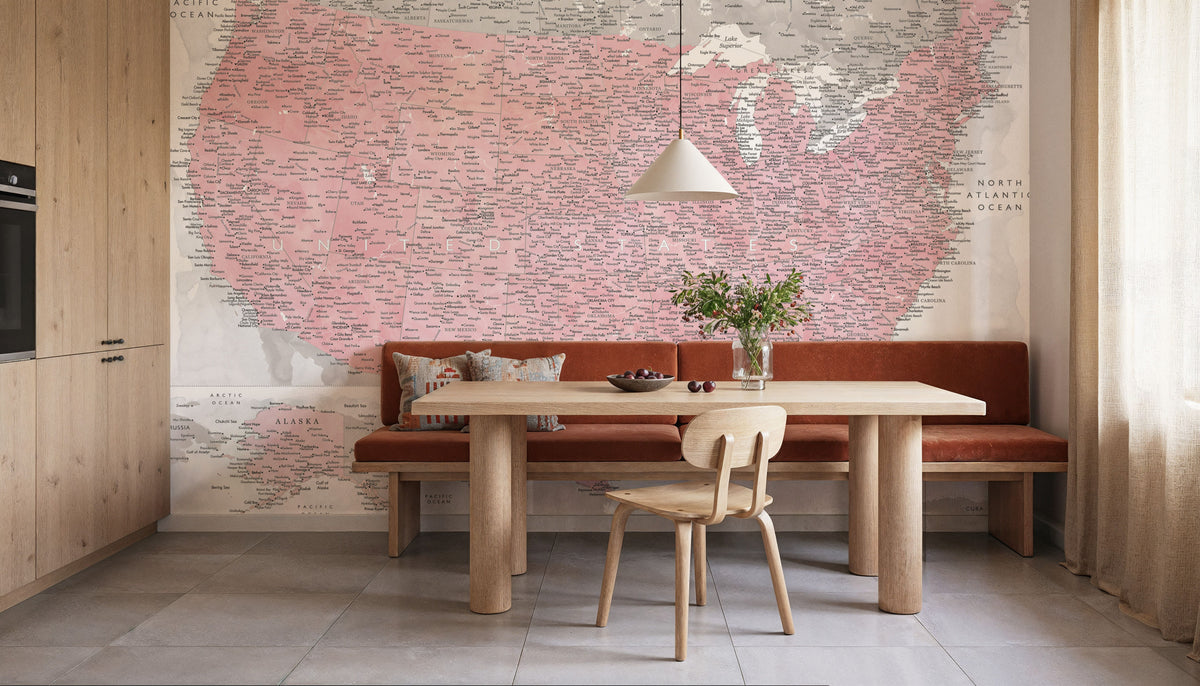 US Map Detailed - Gopi Mural Wallpaper - room preview 03