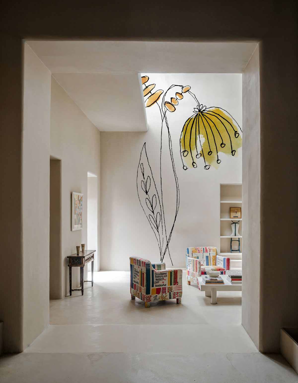 Line Flower III Mural Wallpaper - room preview 03