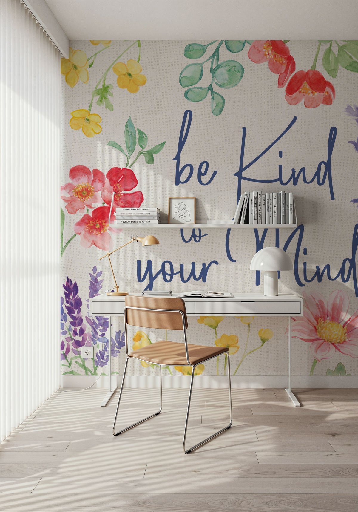 Fresh Floral V Mural Wallpaper - room preview 03