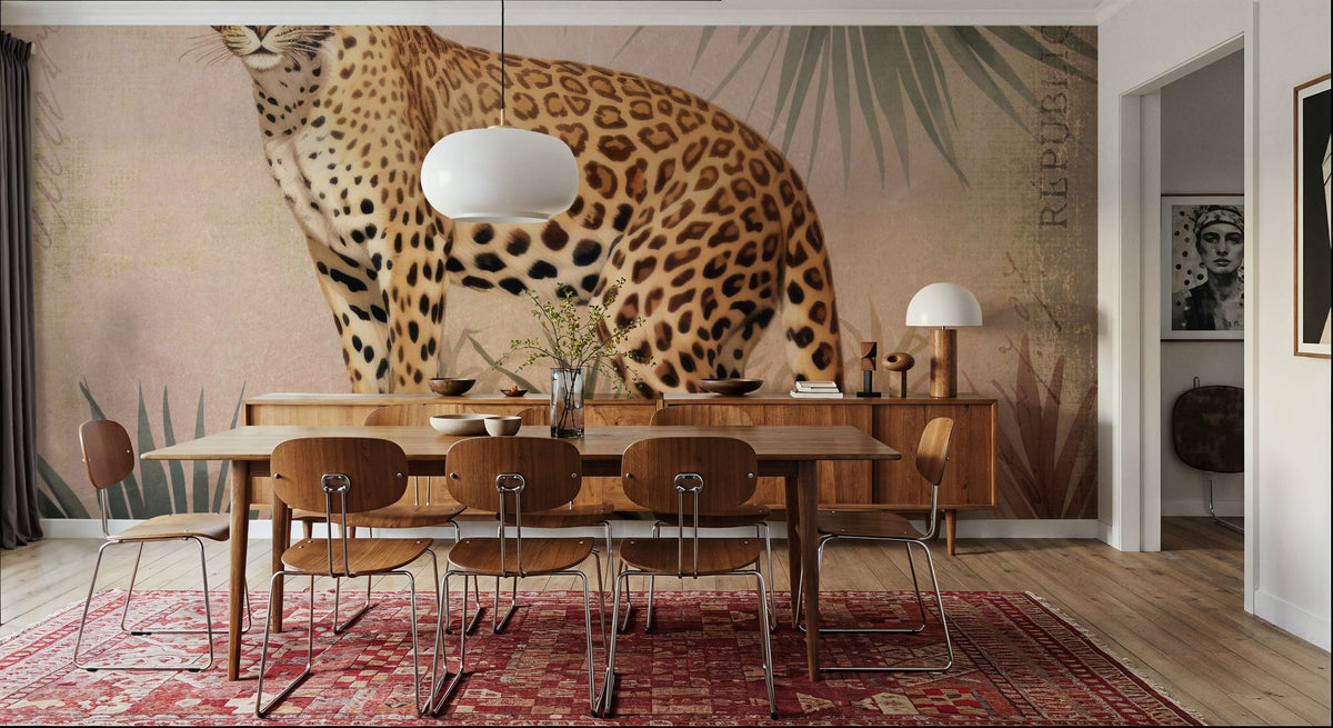 Cheetahs Tropical Jungle Mural Wallpaper - room preview 03