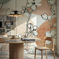 Soft Floral Figures Mural Wallpaper - room preview 03