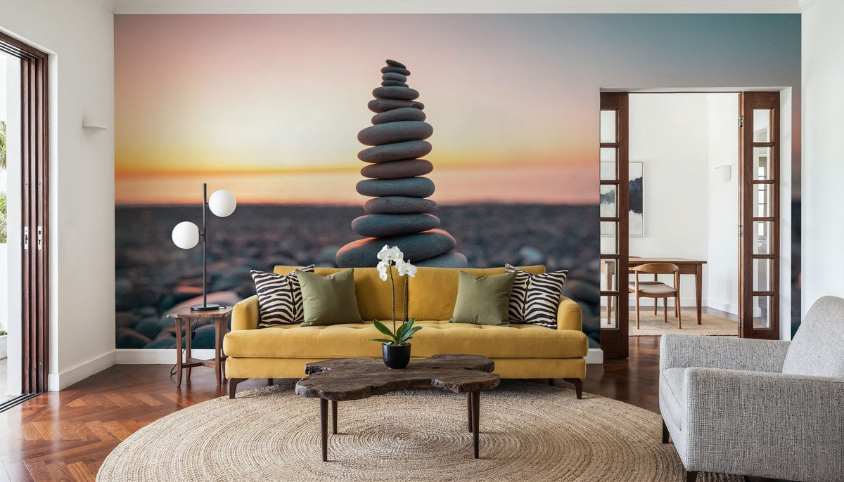 Zen Tower in Sunset Mural Wallpaper - room preview 03