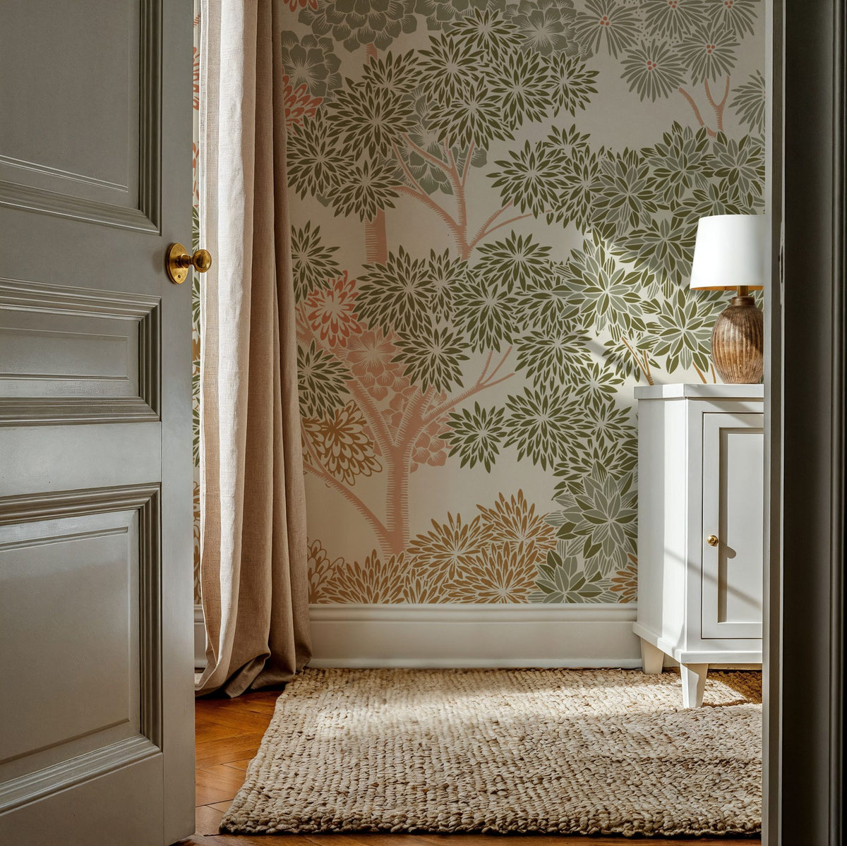 Overleaf Woodland, Green Mural Wallpaper - room preview 03