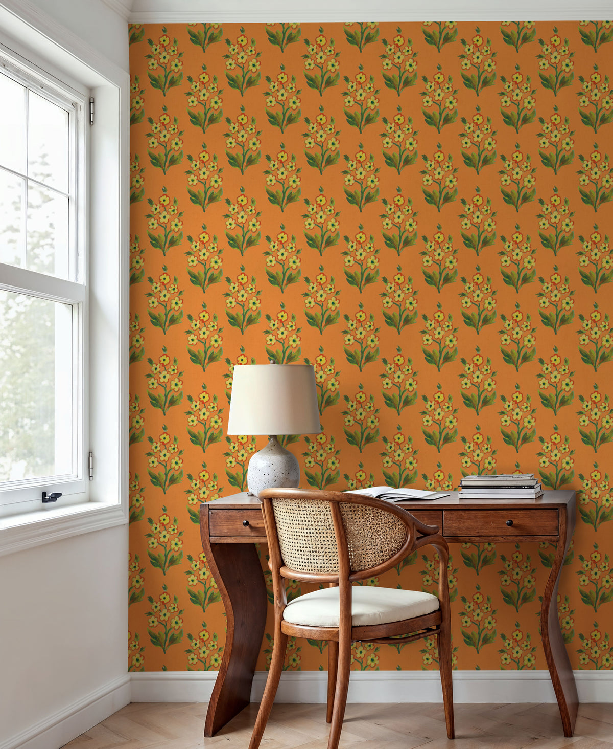 Golden Viva Orange Mural Wallpaper - room preview 03