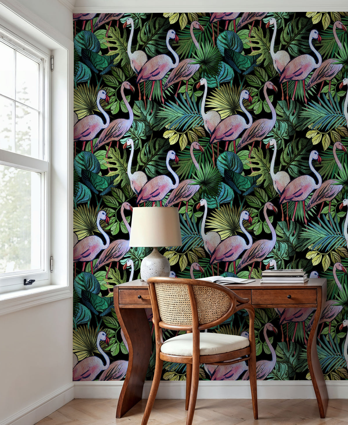 Flamingo Oasis Mural Wallpaper - room preview 03