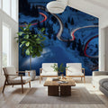 Night Skiing Mural Wallpaper - room preview 03