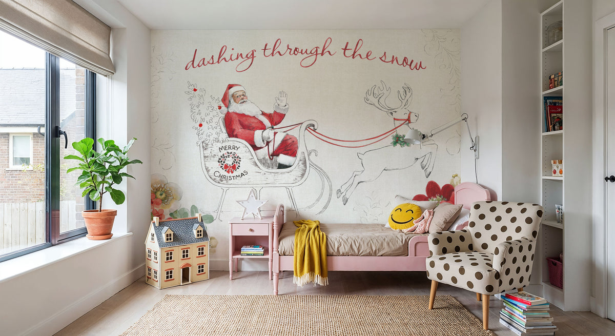 Holiday Traditions I Red Mural Wallpaper - room preview 03