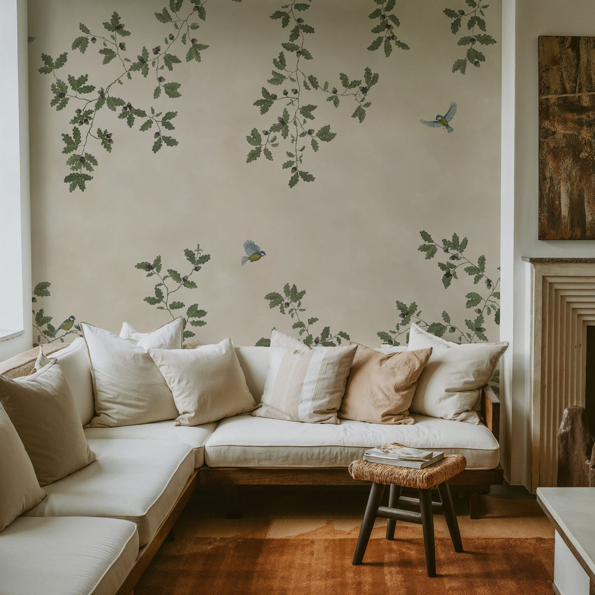 Oak Hollow, Light Beige Mural Wallpaper - room preview 03