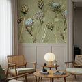 Artichoke Blooms, Pistachio Mural Wallpaper - room preview 03