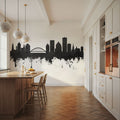 Rochester New York Skyline Black & White Mural Wallpaper - room preview 03