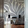 Stippled Leaf Mural Wallpaper - room preview 03