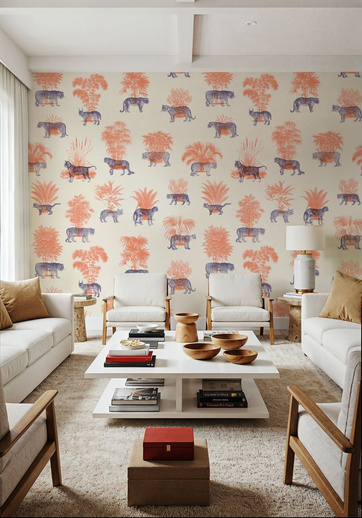 Where They Belong, Orange & Blue Mural Wallpaper - room preview 03