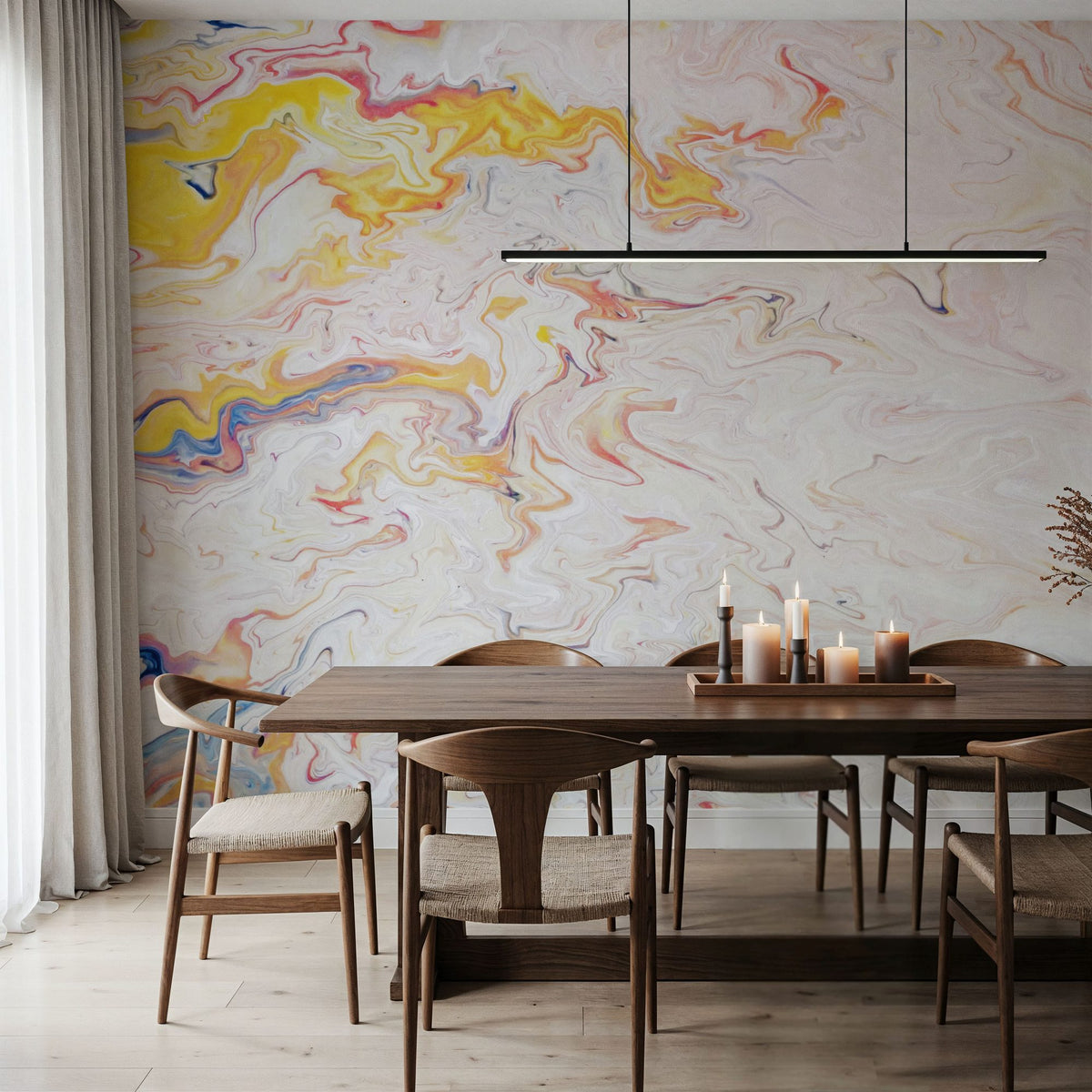 Sunset Marble Mural Wallpaper - room preview 03