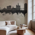 Davenport Iowa Skyline Concrete Mural Wallpaper - room preview 03