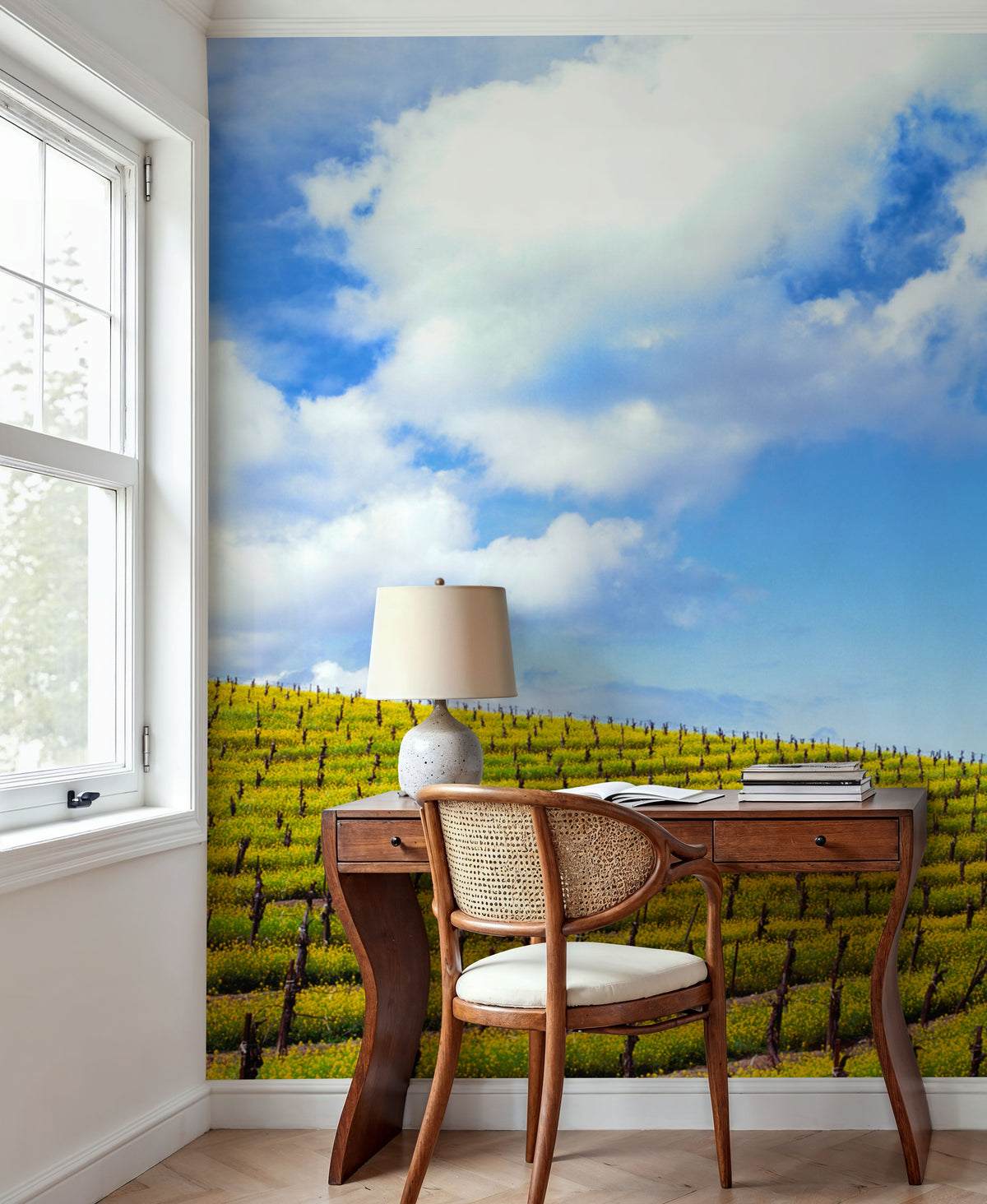 Mustard Fields Napa Valley Mural Wallpaper - room preview 03