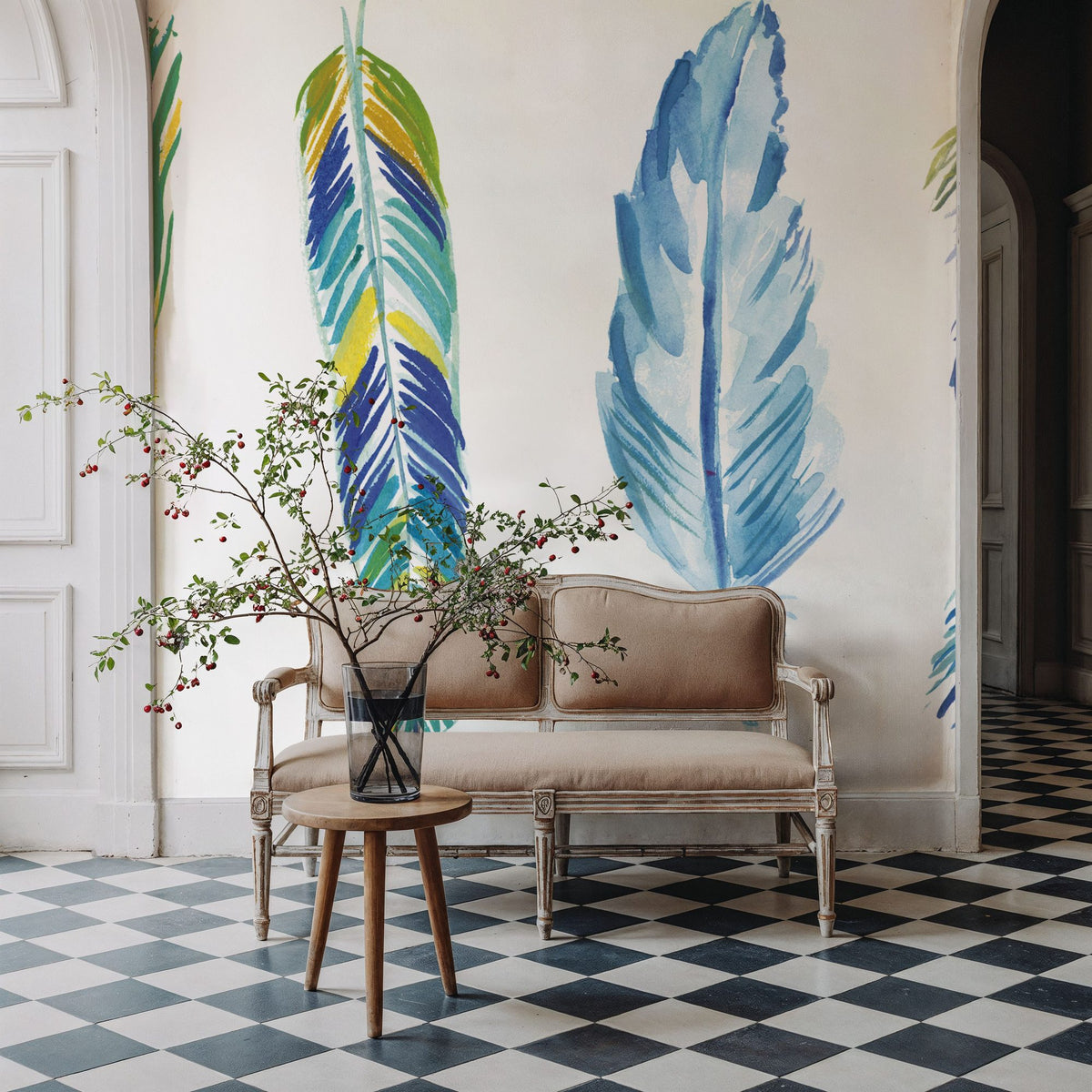 Rainbow Feathers I Mural Wallpaper - room preview 03