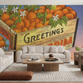 Greetings From Florida's Finest Oranges Mural Wallpaper - room preview 03