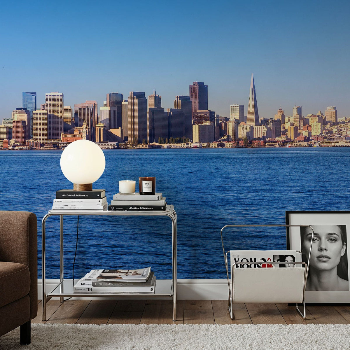 San Francisco Bay Skyline Mural Wallpaper - room preview 03