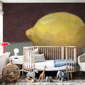 Lemon on Green Mural Wallpaper - room preview 03