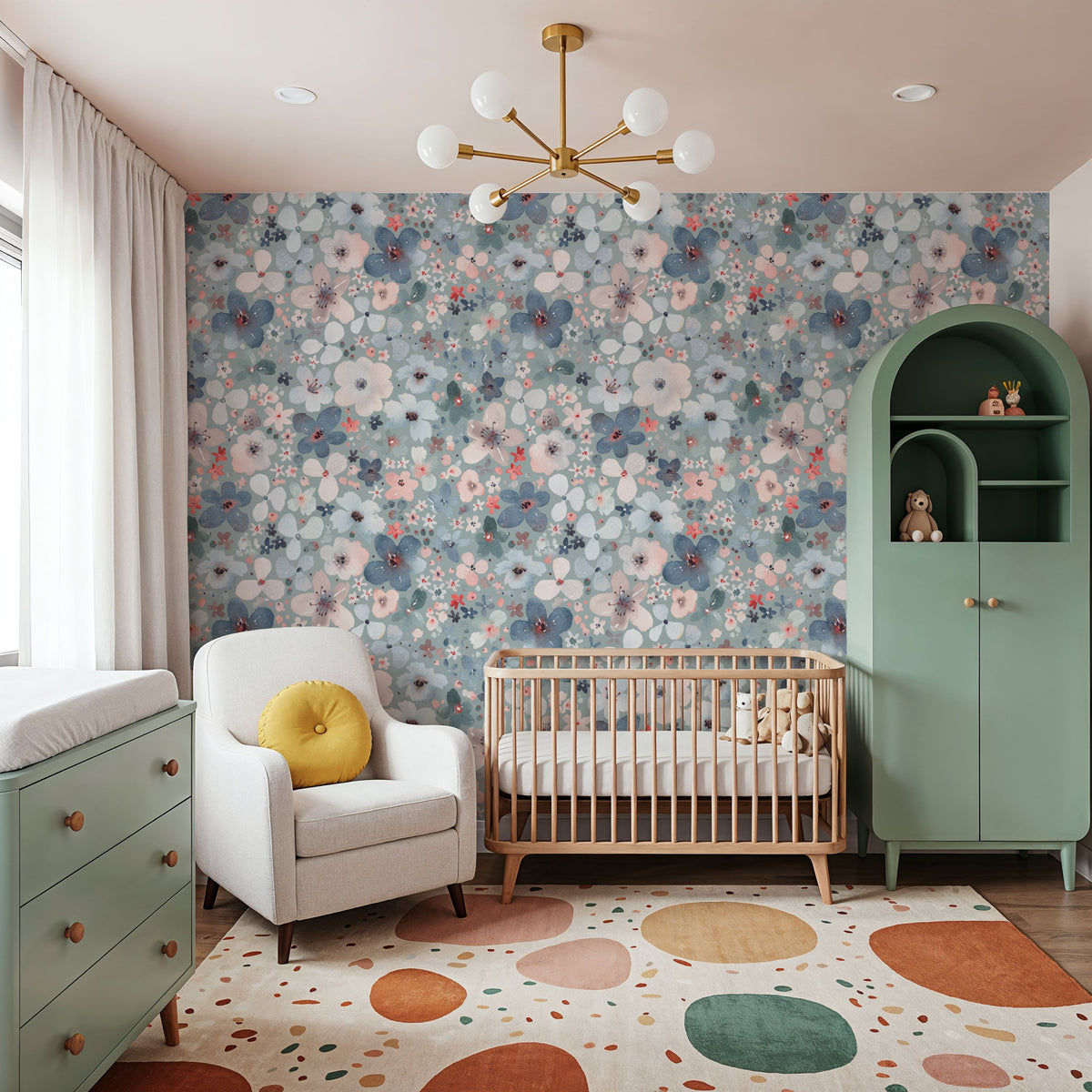 Wildflowers Mural Wallpaper - Neutral Tone - room preview 03