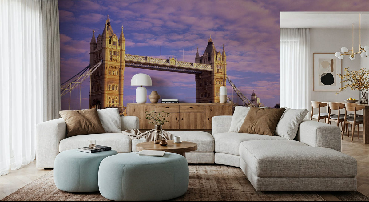 Twilight At Tower Bridge Mural Wallpaper - room preview 03