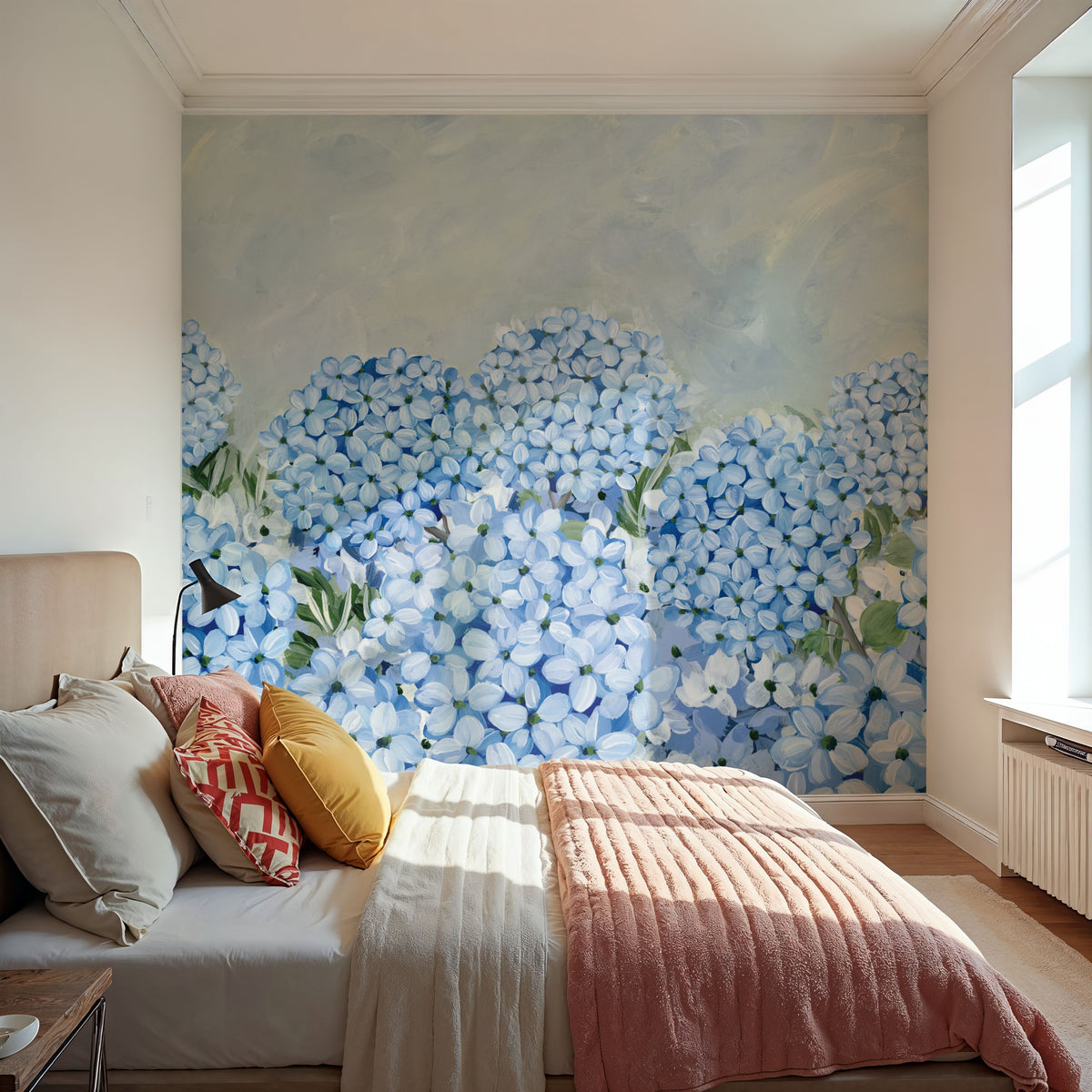 Hydrangea Meadow II Mural Wallpaper - room preview 03