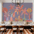 Colorful Jungle, Periwinkle Mural Wallpaper - room preview 03
