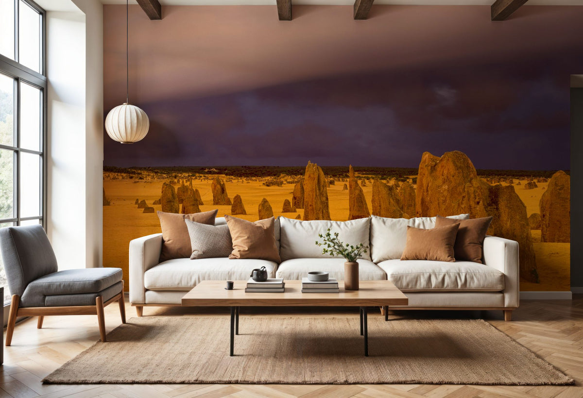 Storm Clouds and Rocks Mural Wallpaper - room preview 03