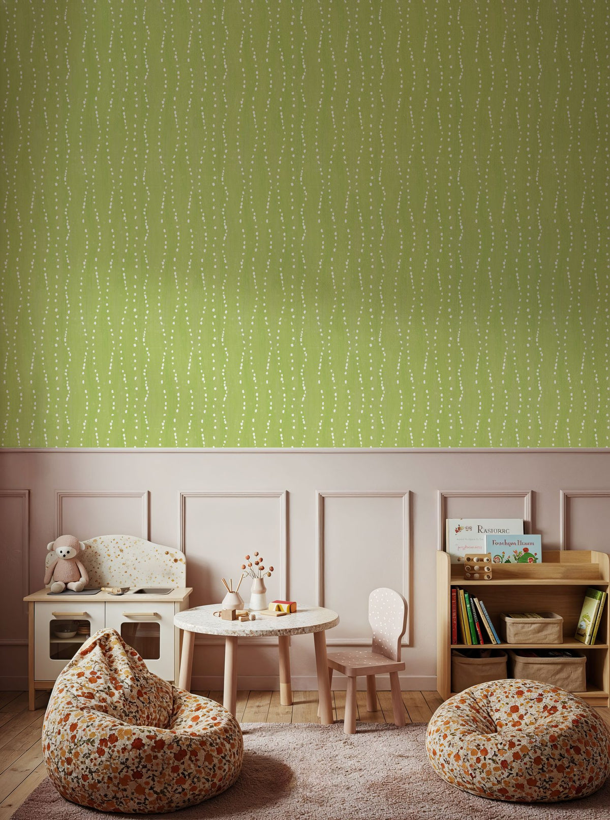 Coastal Dripping Green Mural Wallpaper - room preview 03