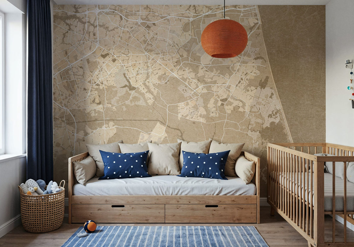 Virginia Beach Ochre Mural Wallpaper - room preview 03