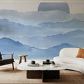 Sunrise Mountain View, Sky Blue Mural Wallpaper - room preview 03