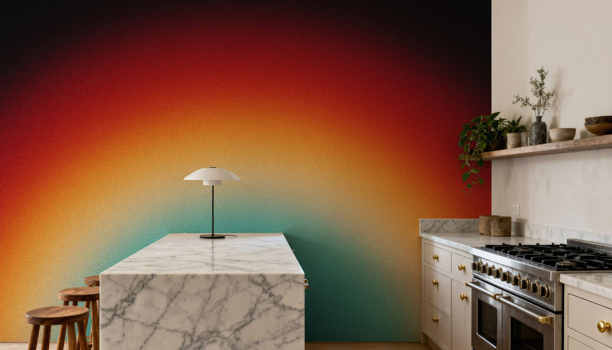 Retro Sunrise Mural Wallpaper - room preview 03