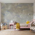 Painted Dreamy Clouds, Vintage Mural Wallpaper - room preview 03