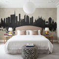 Milan Italy Skyline Concrete Mural Wallpaper - room preview 03
