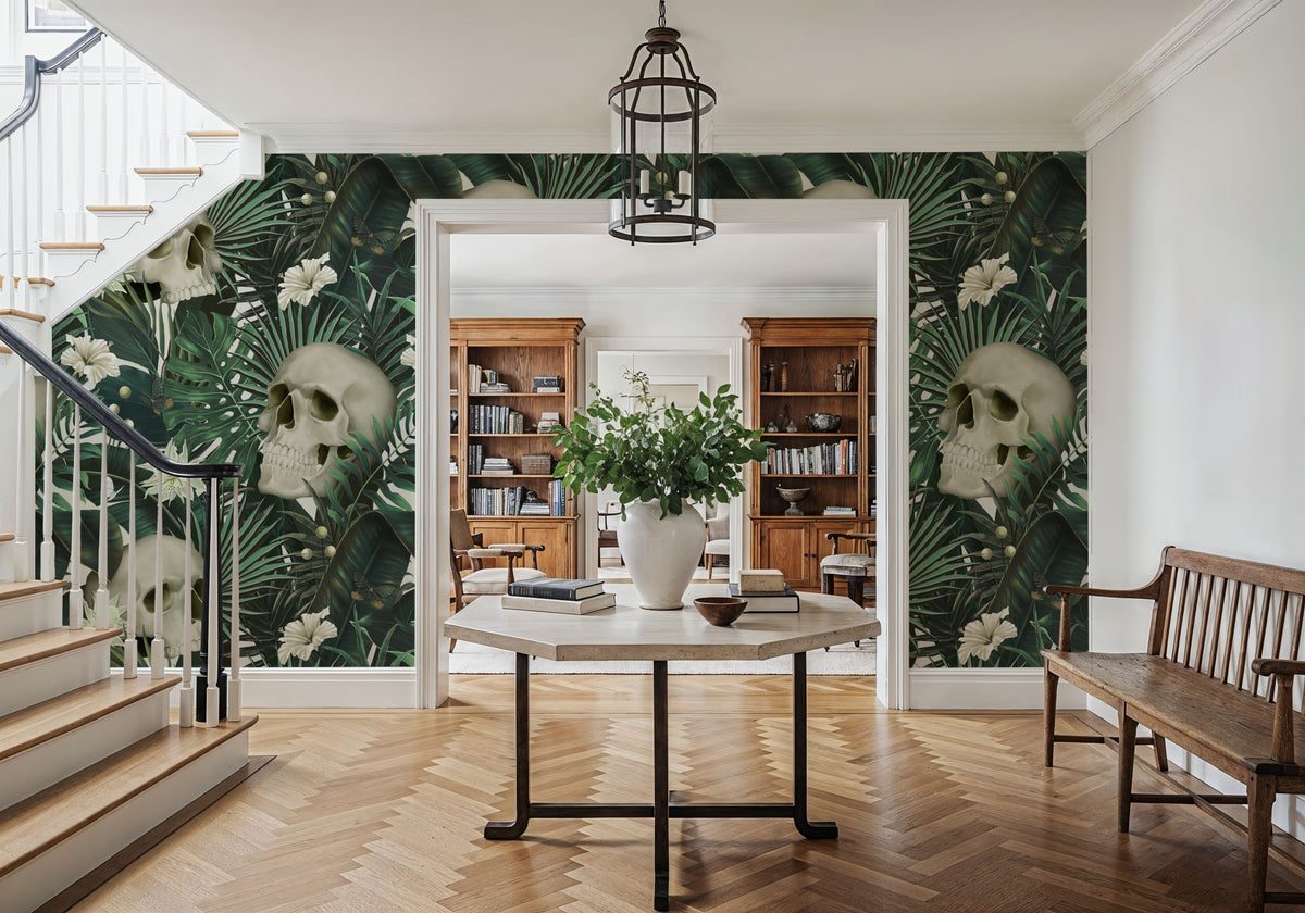 Peonies and Skulls Mural Wallpaper - room preview 03