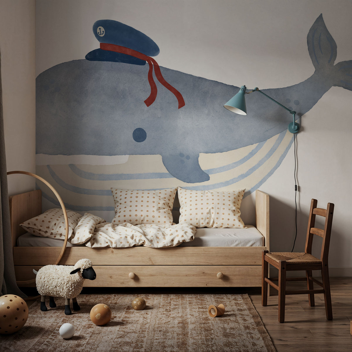 Skipper Whale Mural Wallpaper - room preview 03
