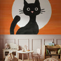 Scaredy Cat Orange Mural Wallpaper - room preview 03