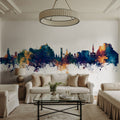 Jersey Channel Islands Skyline Blue & Bronze Mural Wallpaper - room preview 03