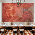 Distressed Vermilion Mural Wallpaper - room preview 03
