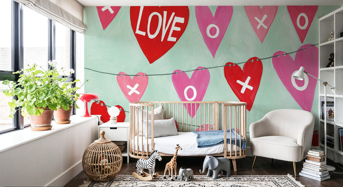 Love XOXO Mural Wallpaper - room preview 03