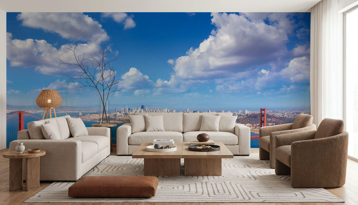 Golden Gate Bridge From Marin Mural Wallpaper - room preview 03