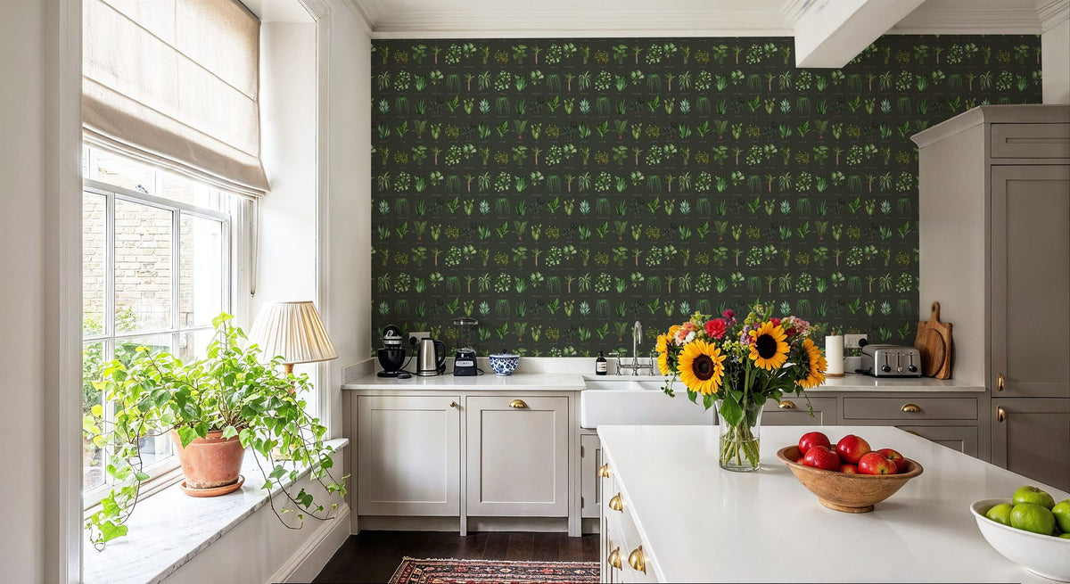 House Plant Green Mural Wallpaper - room preview 03
