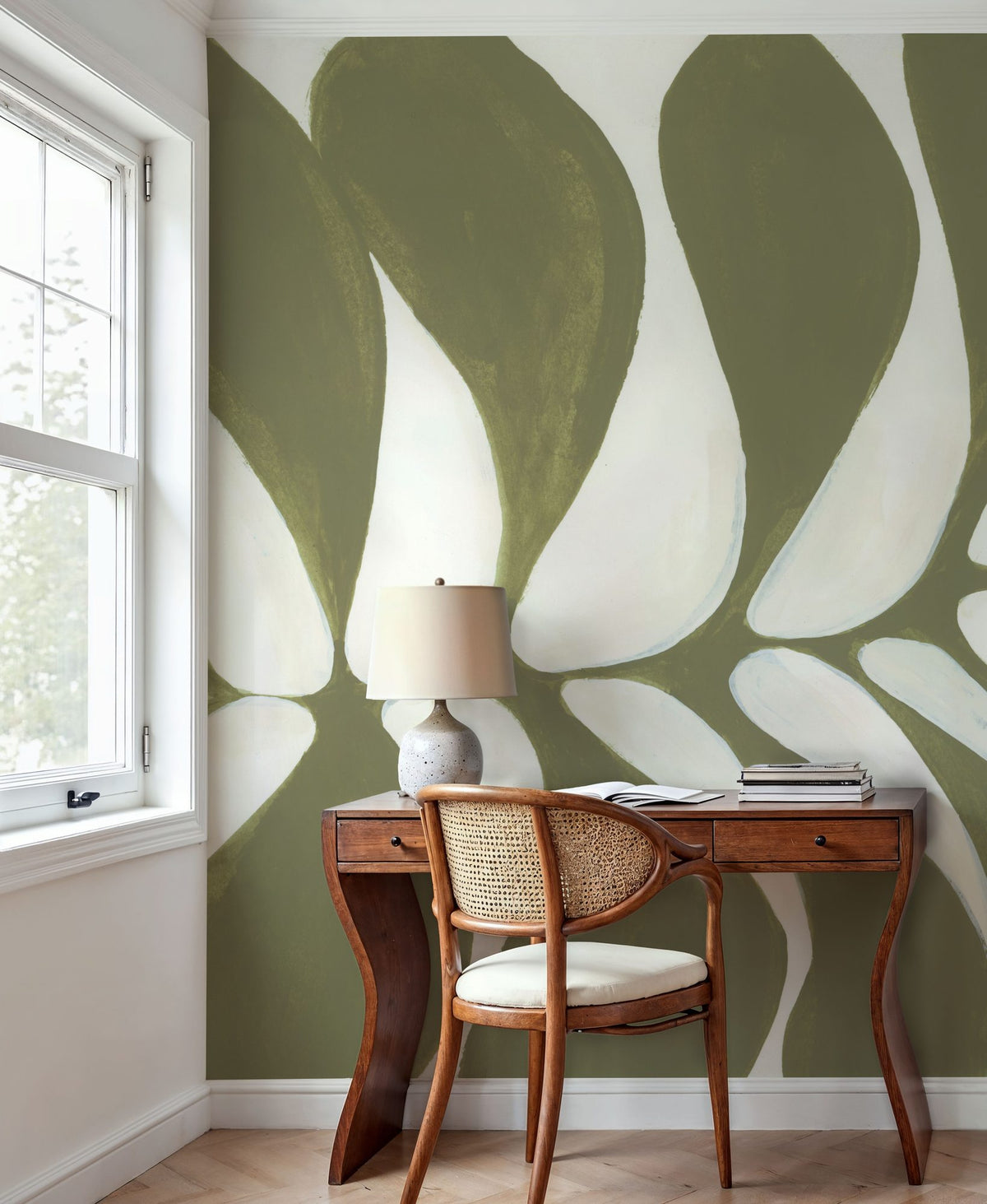 Organic Leaf Mural Wallpaper - room preview 03