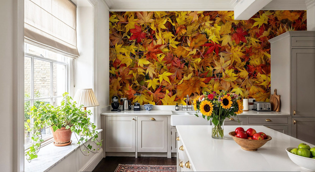 Leaves of Rust Mural Wallpaper - room preview 03
